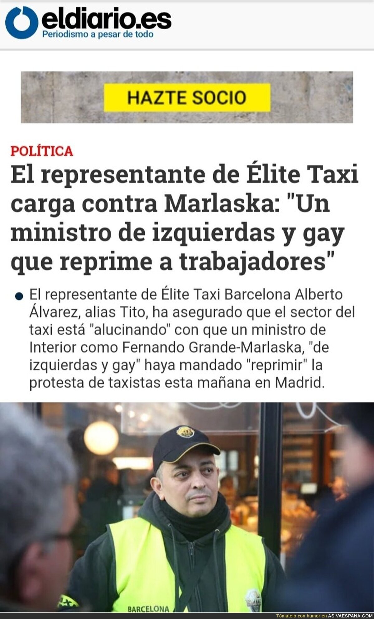 Los taxistas "haciendo amigos"