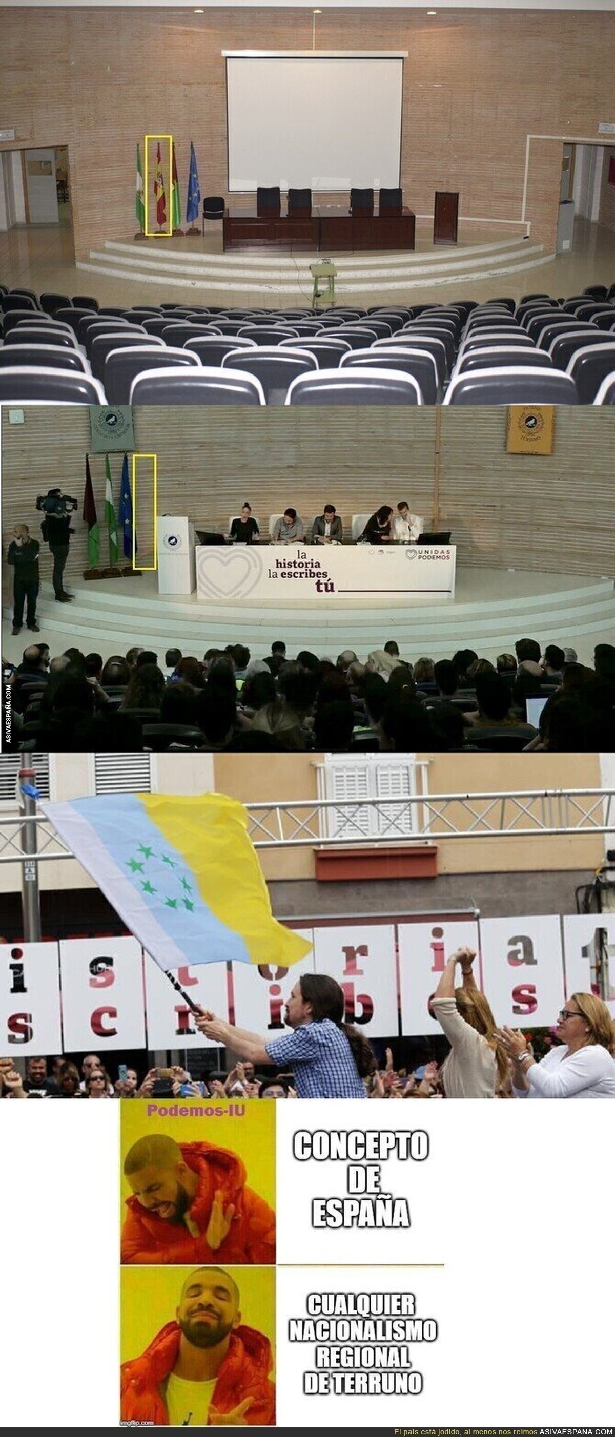 Unidas no podemos ver una bandera española