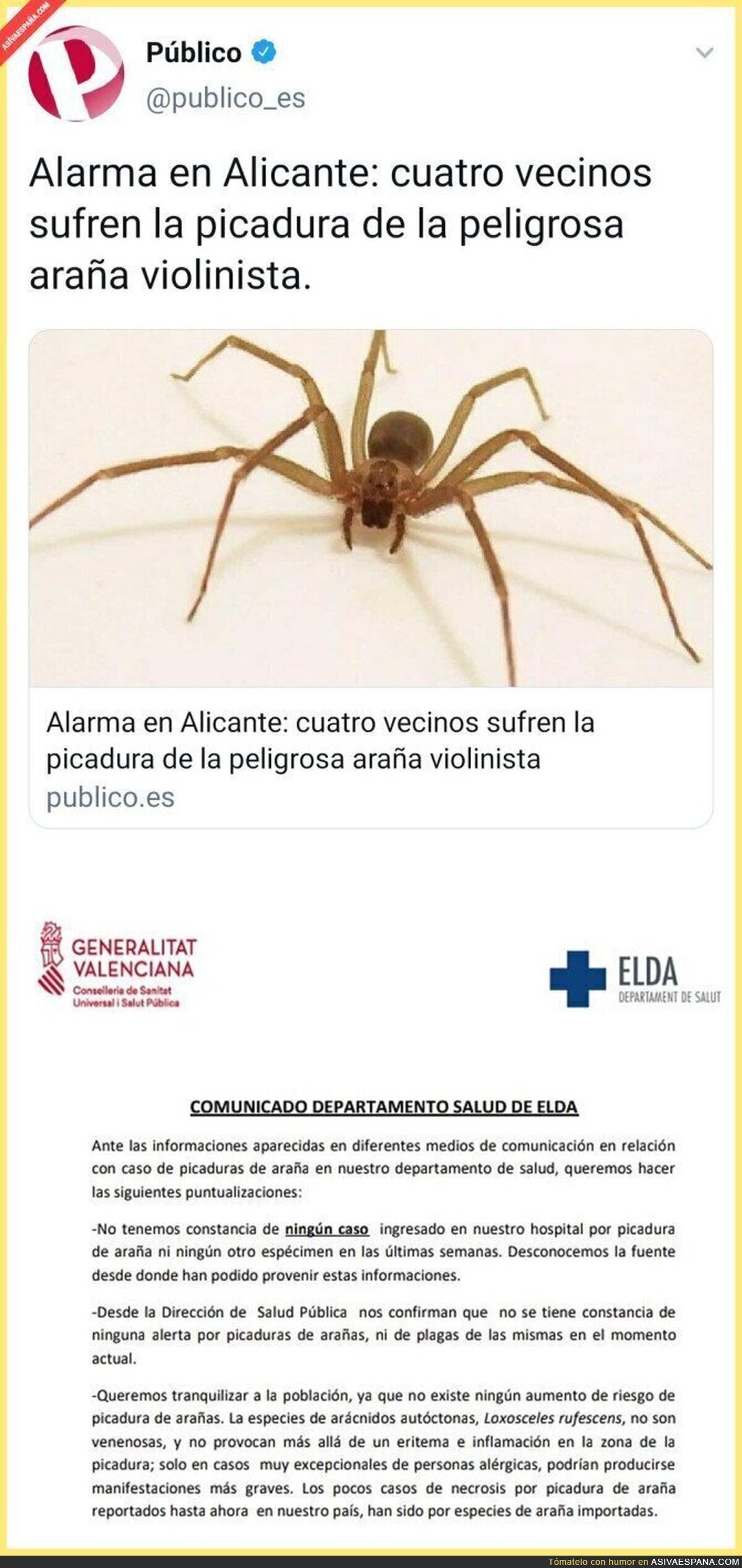 Creando alarmismo con picaduras que no son reales