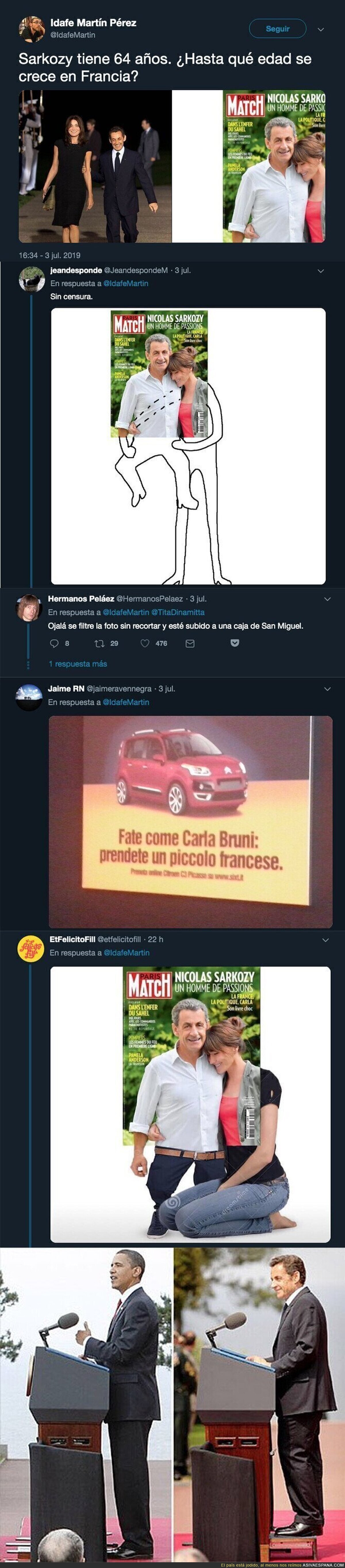 El grave complejo de altura que tiene Sarkozy