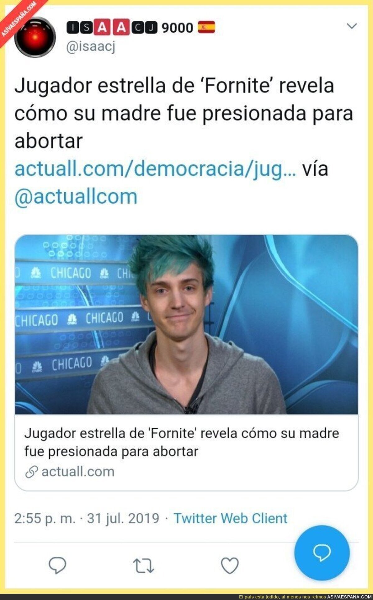 Un jugador estrella del Fornite estuvo a punto de ser abortado