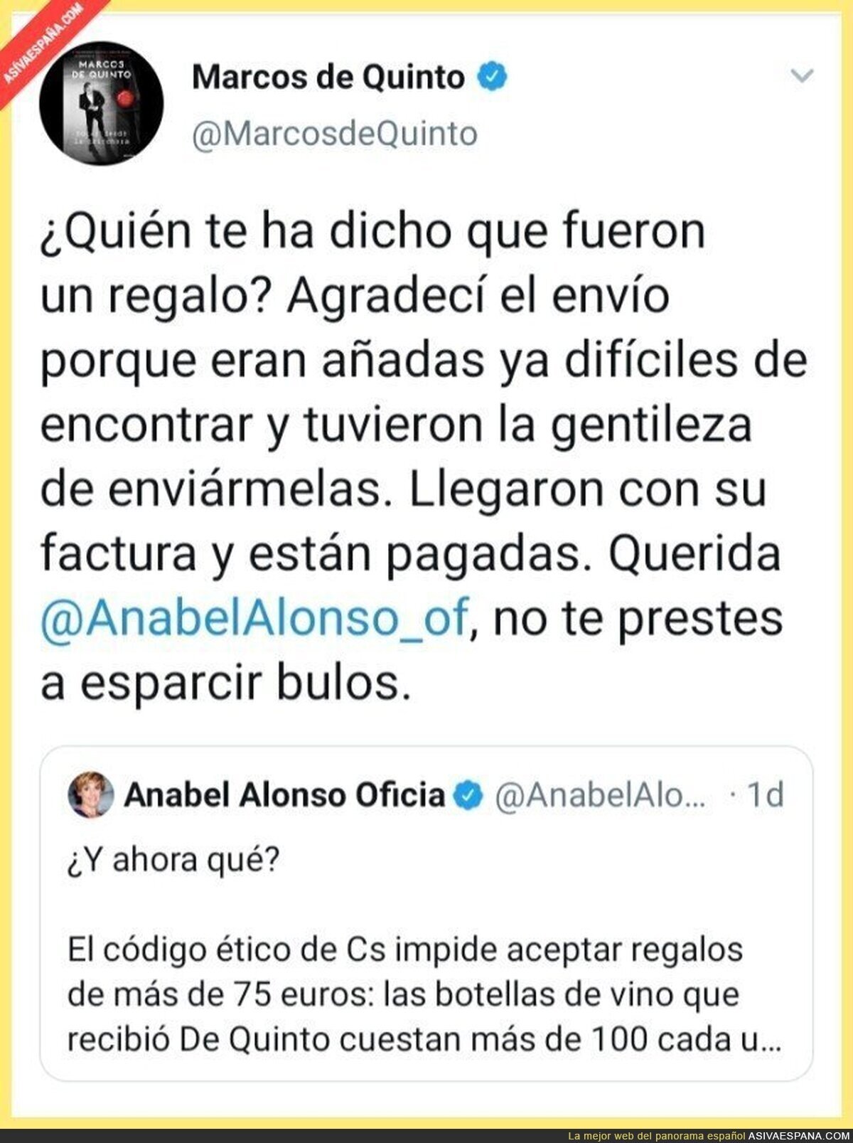 Marcos de Quinto, respect