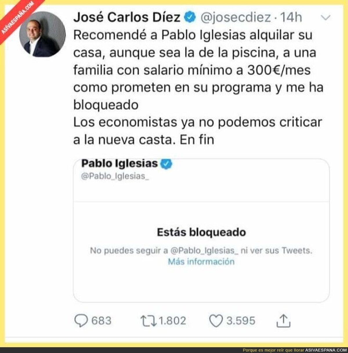 Pablo Iglesias dando ejemplo, como es costumbre en él