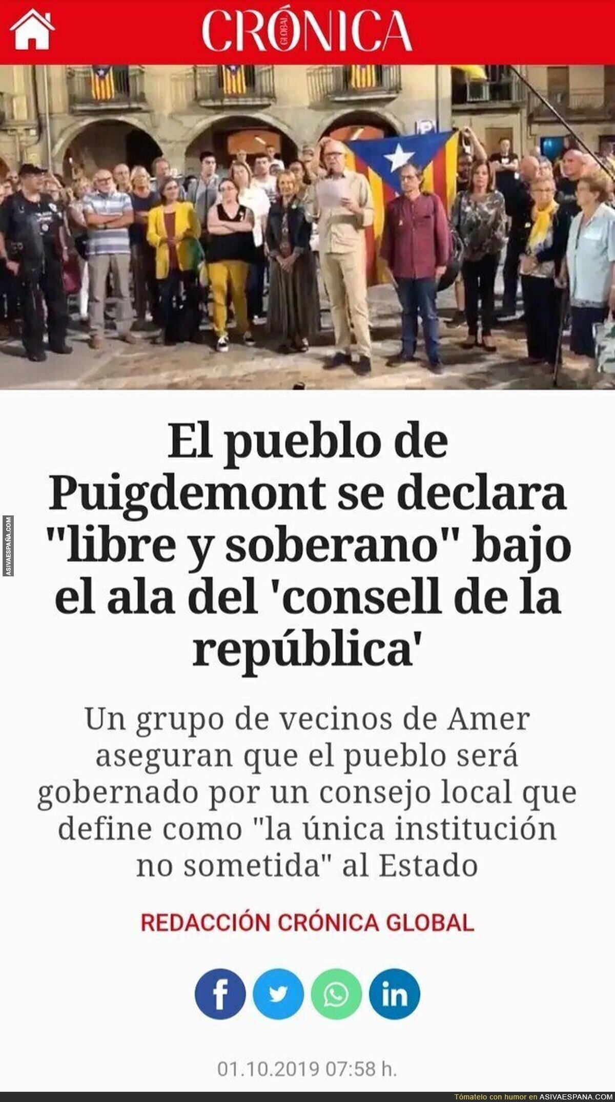Cuatro indepes hiperventilados declaran su municipio independiente de España