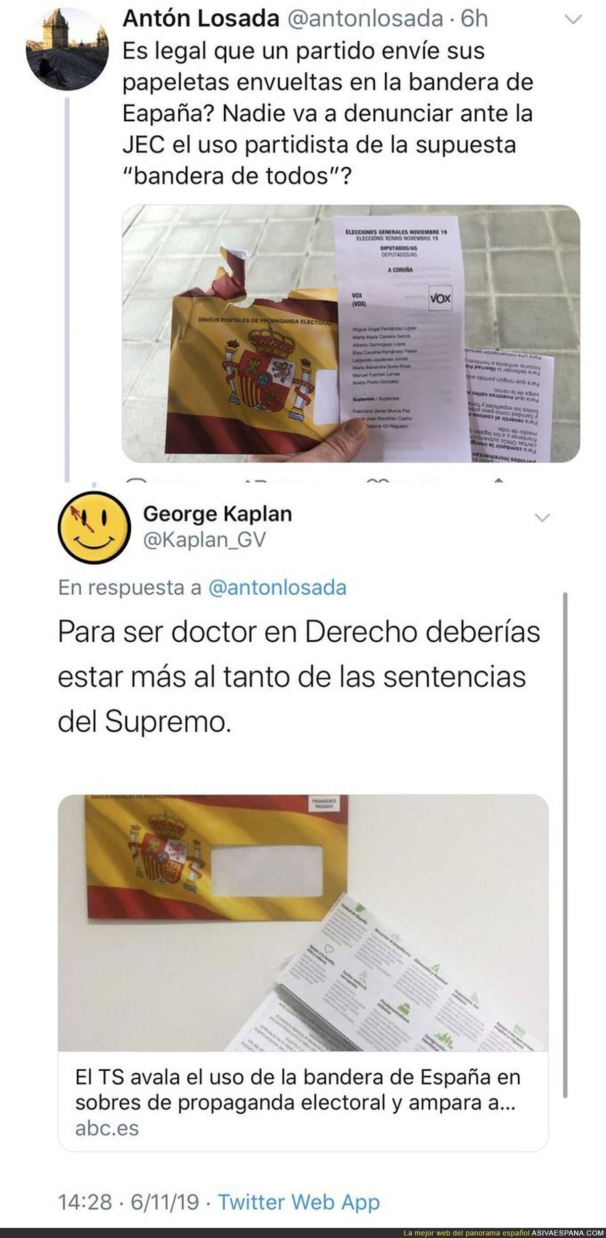 El periodista Antón Losada denuncia el uso partidista de la bandera de España en la propaganda electoral