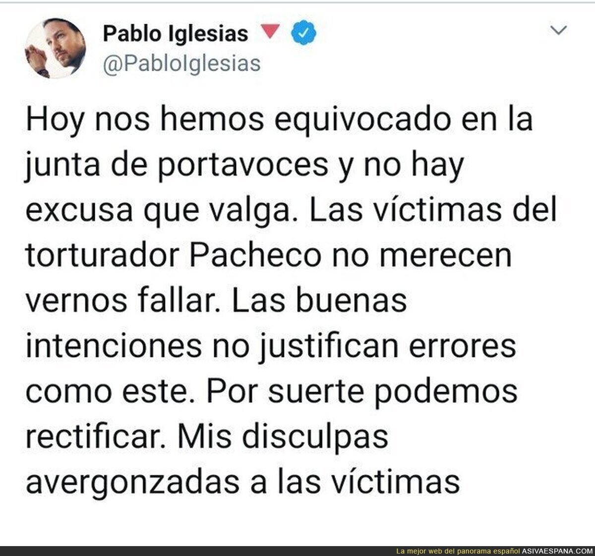 Un vicepresidente pidiendo perdón, que va a ser lo próximo un político honrado.