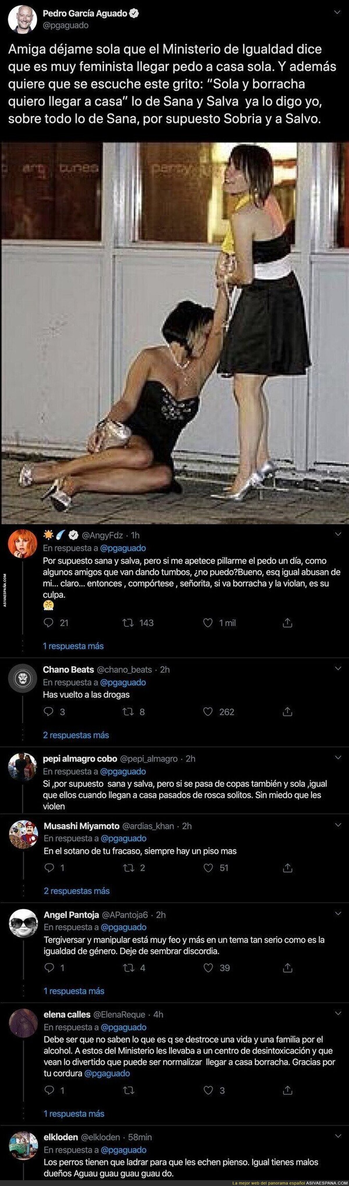 Pedro García Aguado la lía pardísima comentando este desafortunado tuit sobre la ley feminista de Irene Montero escrito alas 5:30 de la mañana