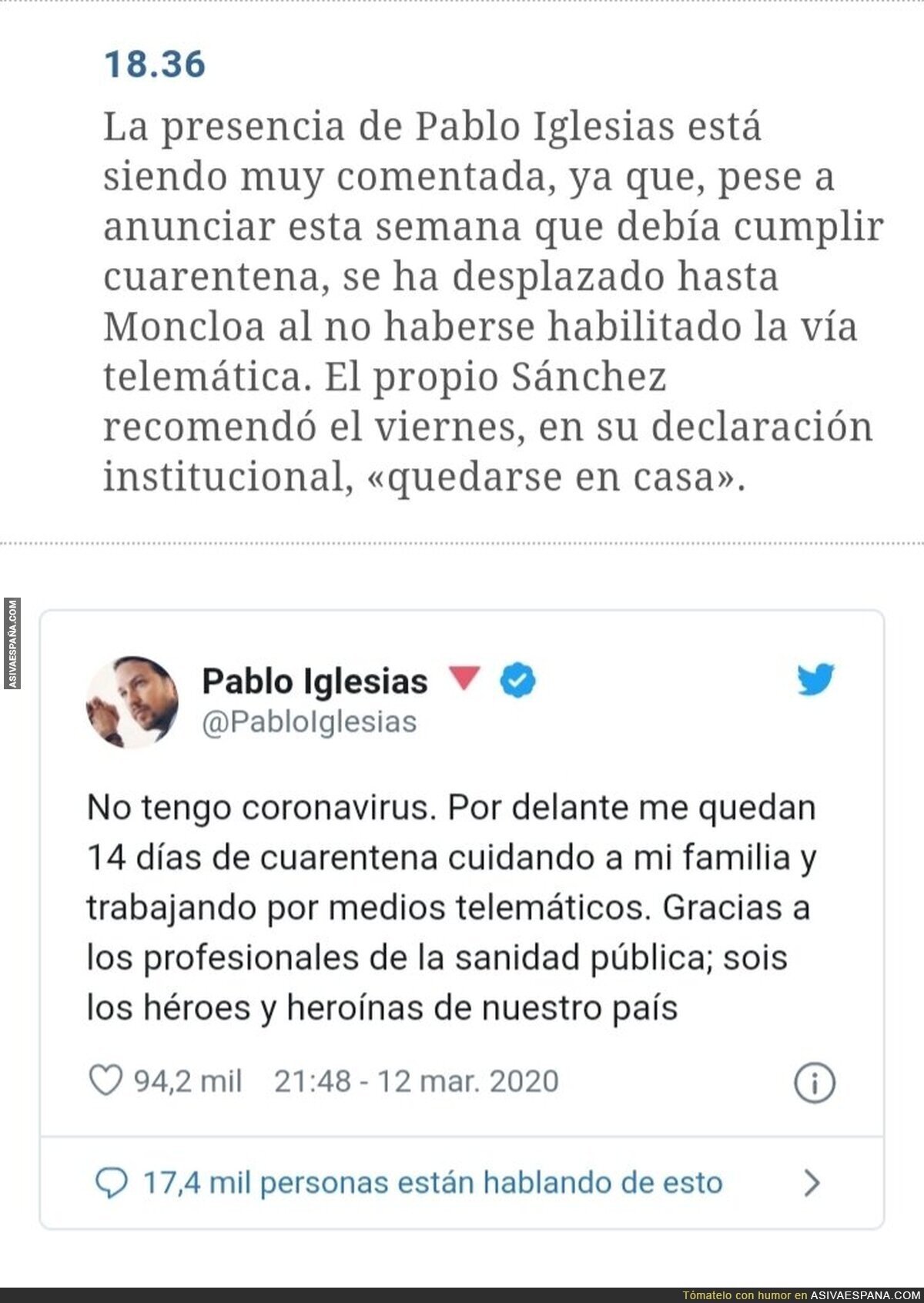 Nueva irresponsabilidad del Gobierno "por culpa de VOX"