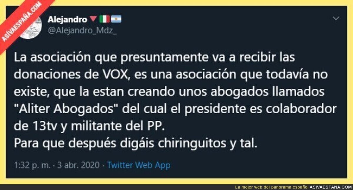 El nuevo chiringuito de VOX. Que nos recuerda a las ATV que crearon