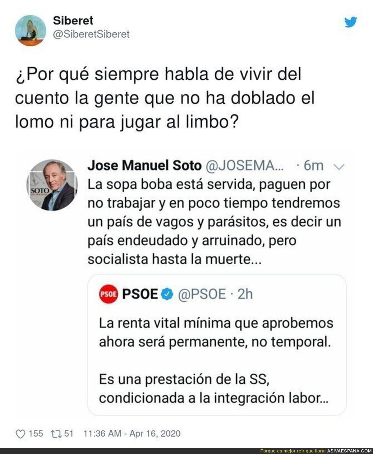 Se quejan siempre los que menos deben hablar