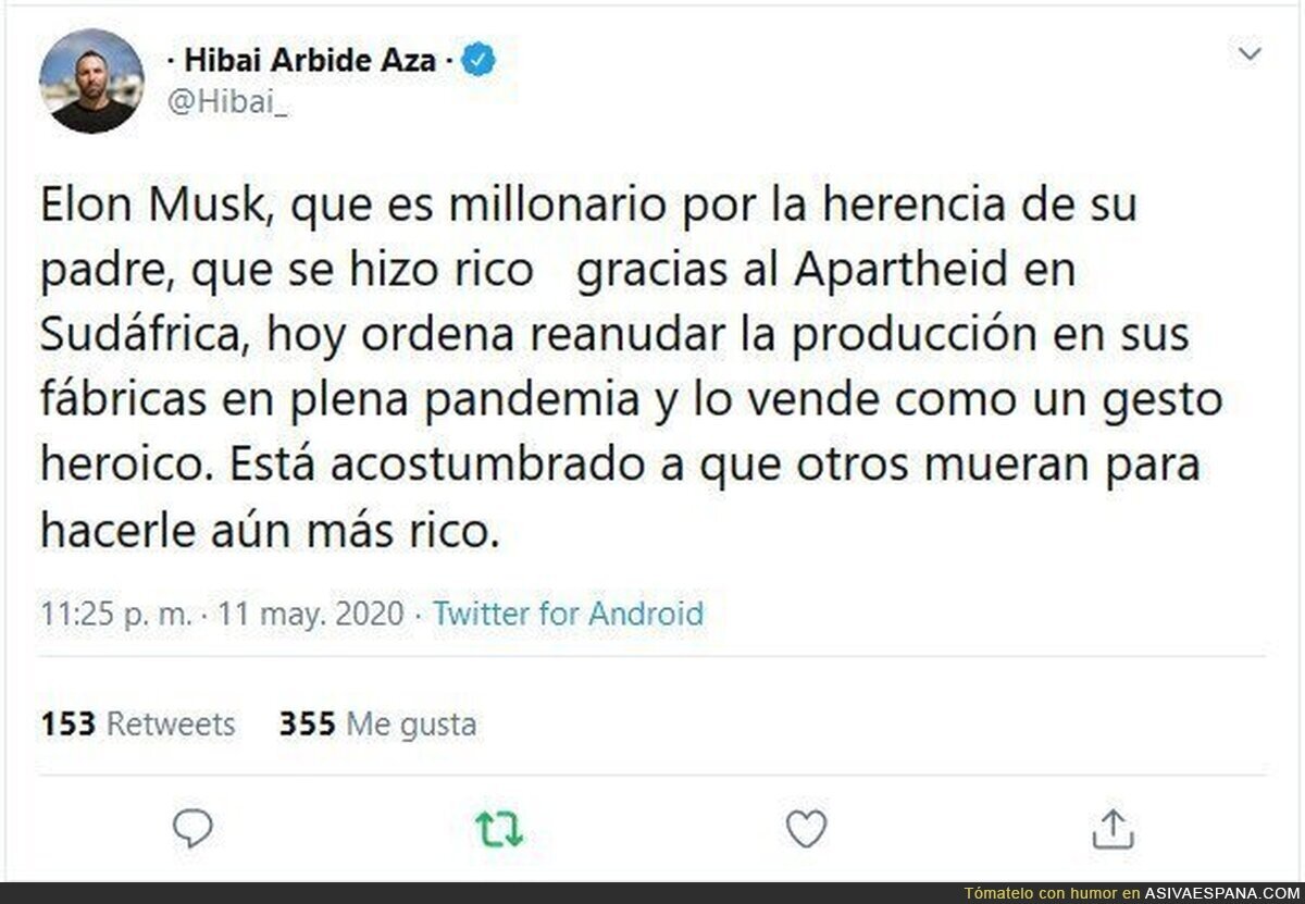 Elon Musk, el Mandela blanco