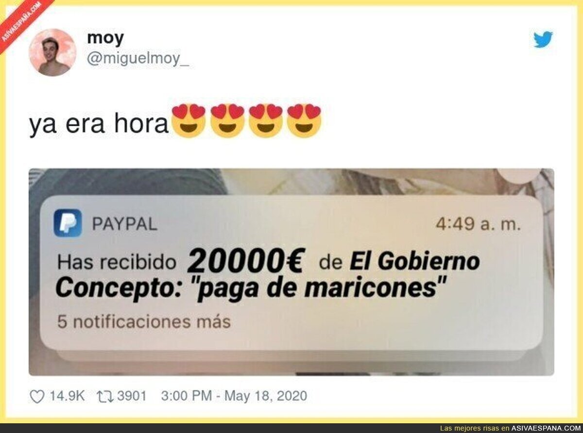 La paguita del estado ya está llegando