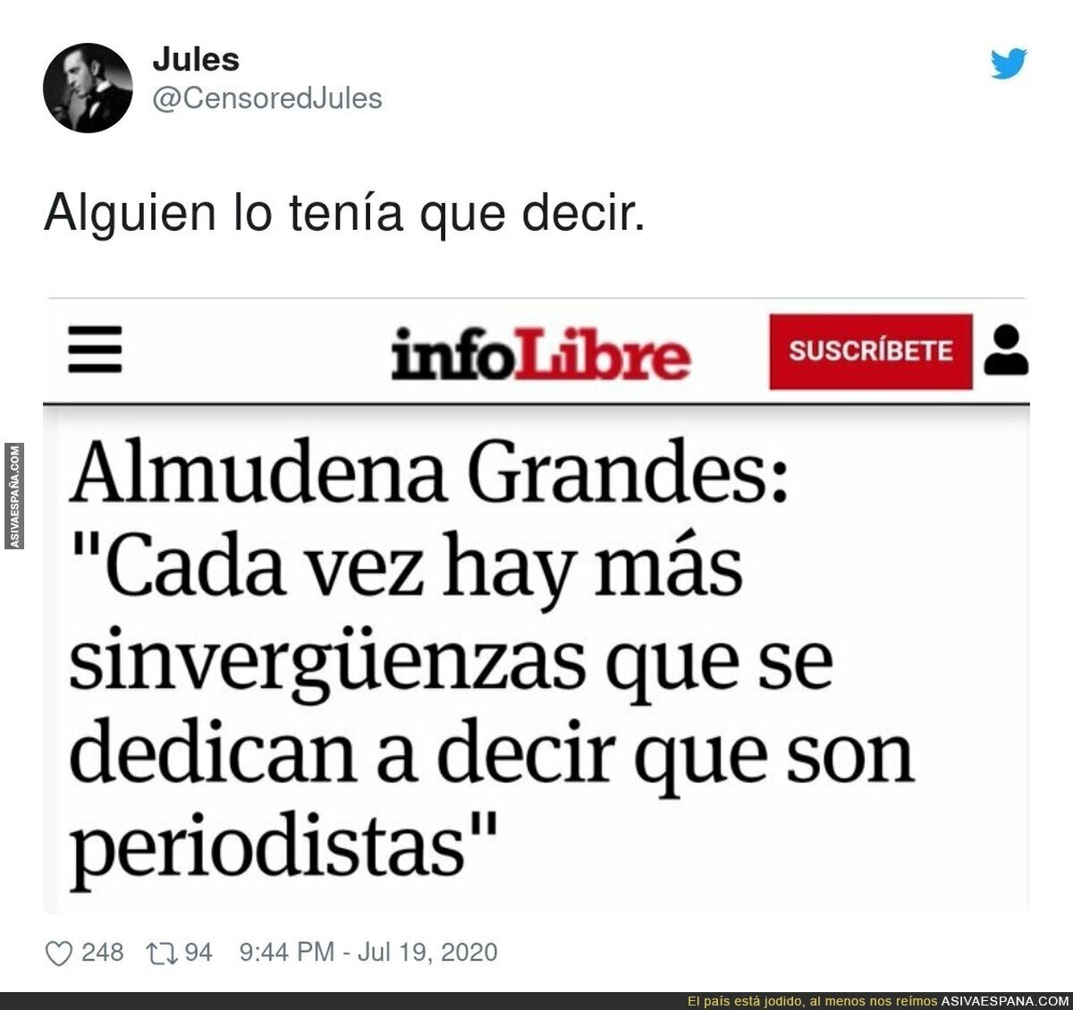 Algunas lo decimos hace mucho. Yo tuve un malentendido con por decir que…  , por @CensoredJules