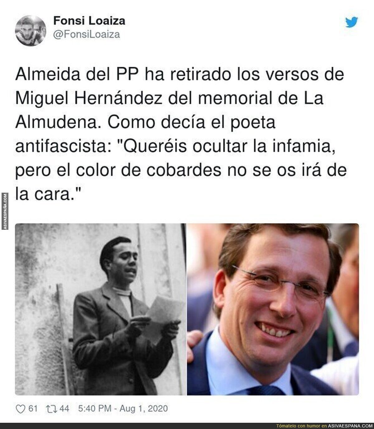 Ni olvido ni perdón a José Luis Martínez Almeida