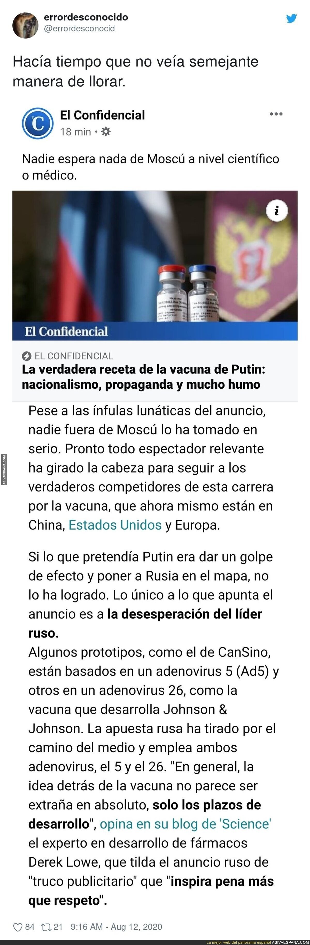 Me encanta lo de "poner a Rusia en el mapa", siendo el país que más ocupa en los mapas