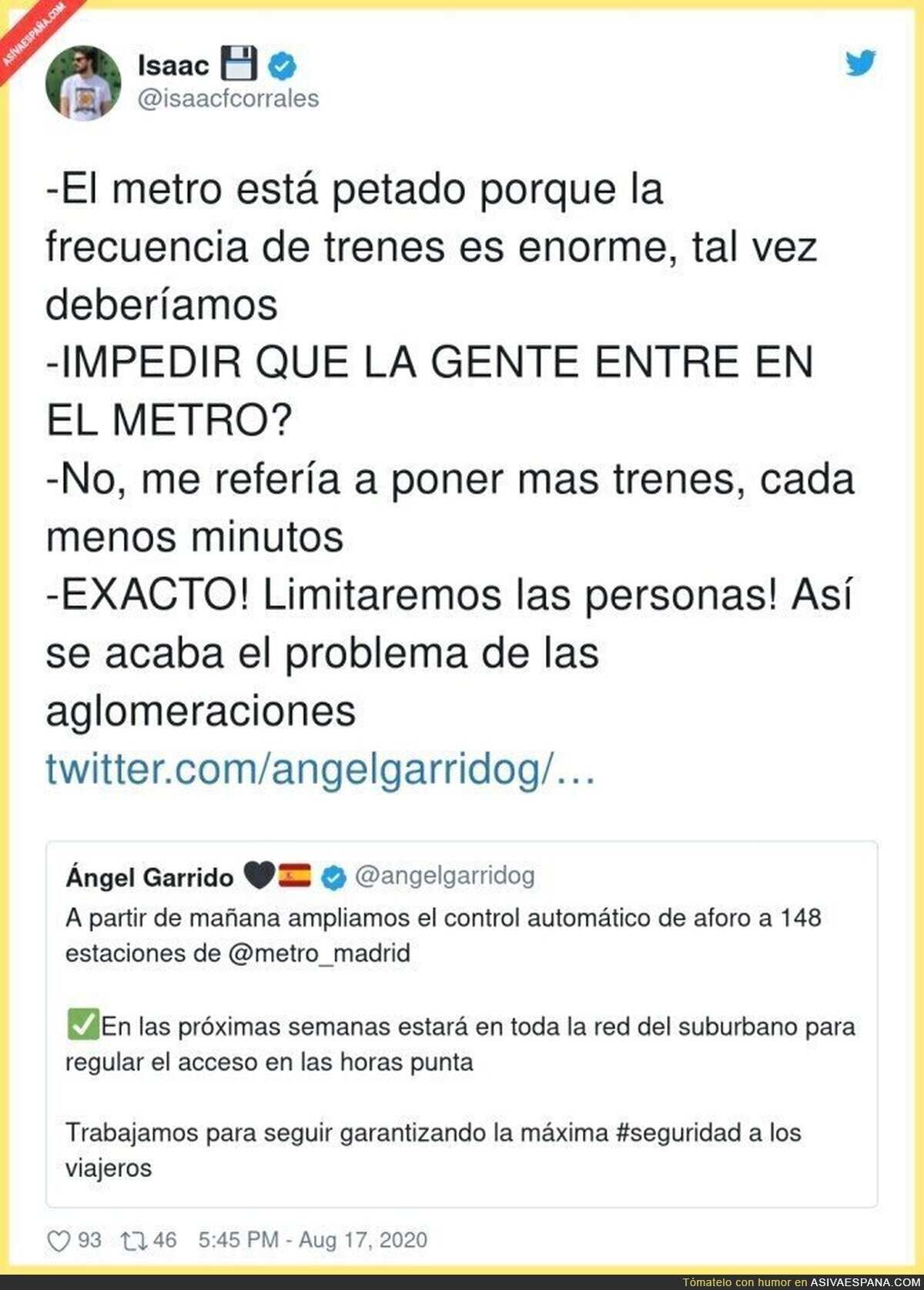El problema de la afluencia de gente en el Metro de Madrid sigue sin solución