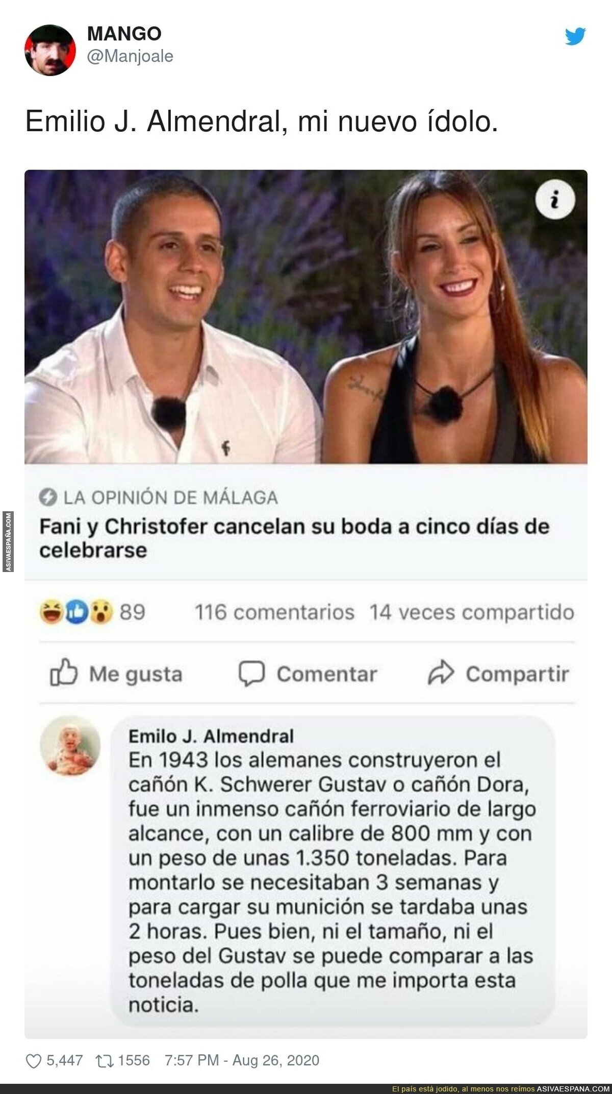He llorado con el comentario que deja esta persona en la noticia de la boda de Fani y Christopher