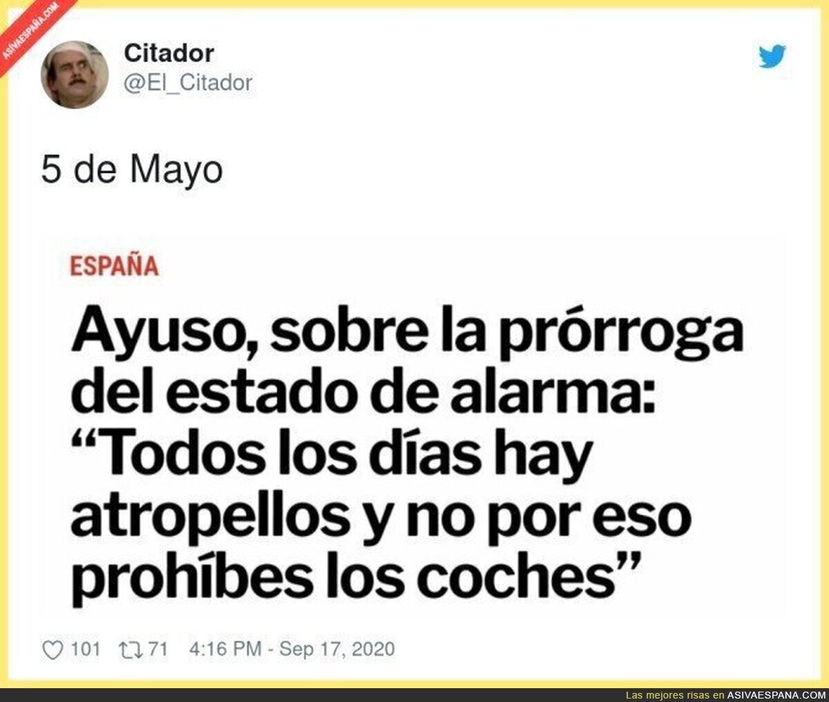 Sin comentarios lo de Ayuso