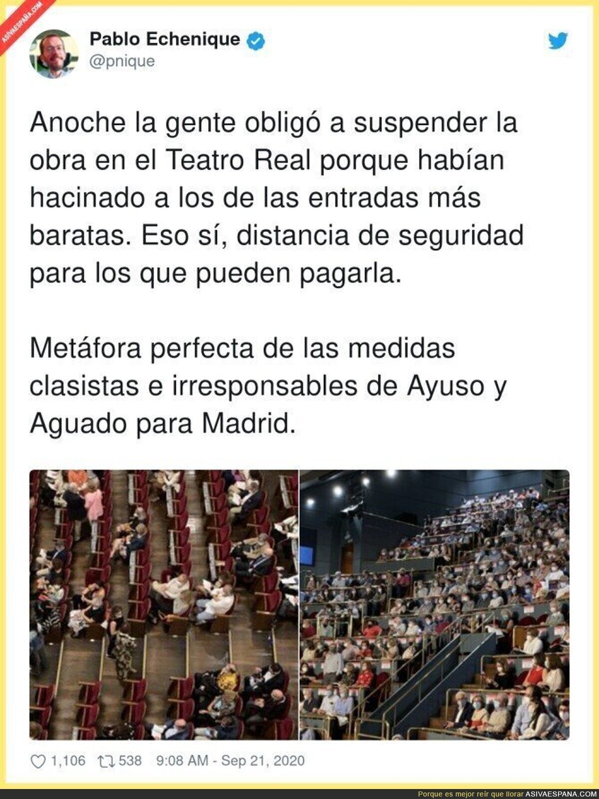 Distanciamiento de clases en Madrid