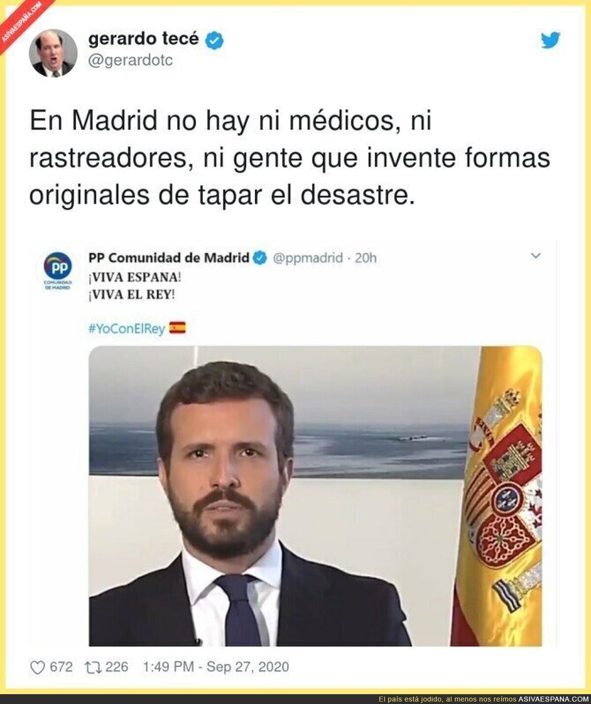 Nada como tapar algo con un VIVA ESPAÑA Y EL REY con una bandera