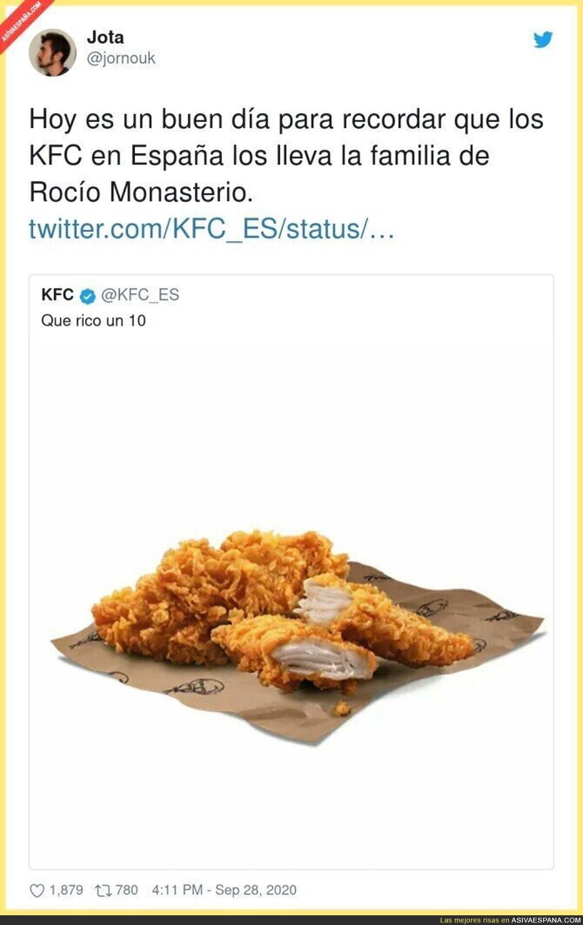 Ahora cuando vayas a comer al KFC ya lo sabes