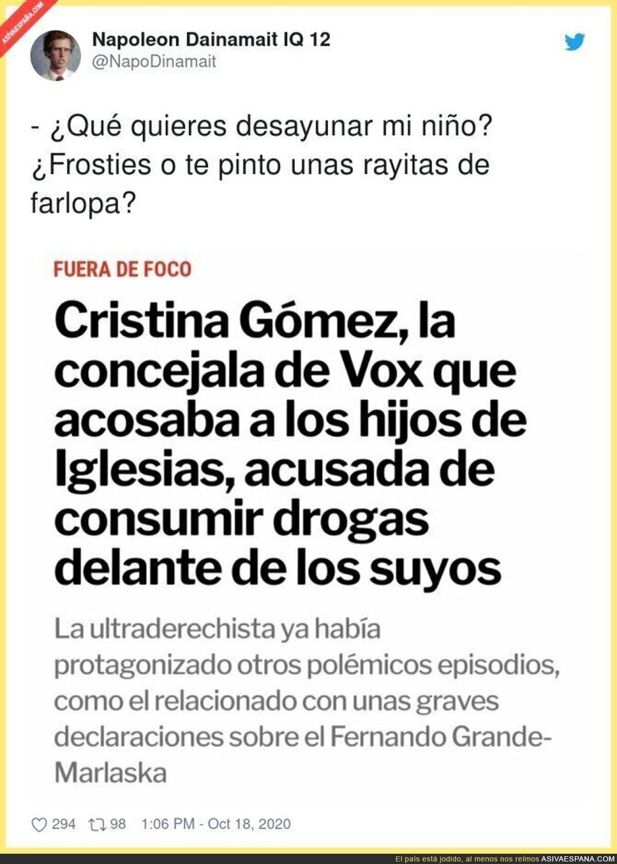 Las feas adicciones de esta concejala de VOX