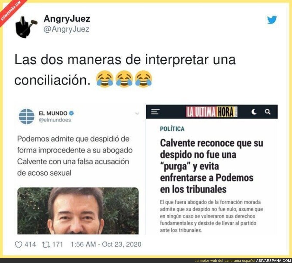 Una parte reconoce que el despido fue improcedente y la otra que se da por resarcida