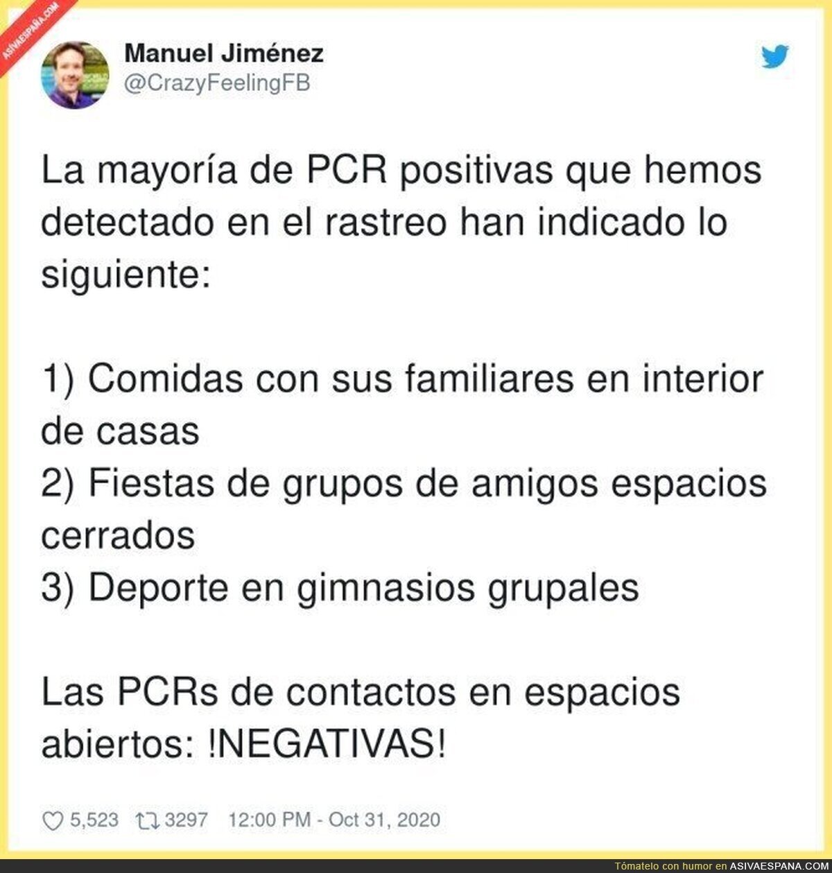 Los positivos por coronavirus tienen algo en com&uacute;n