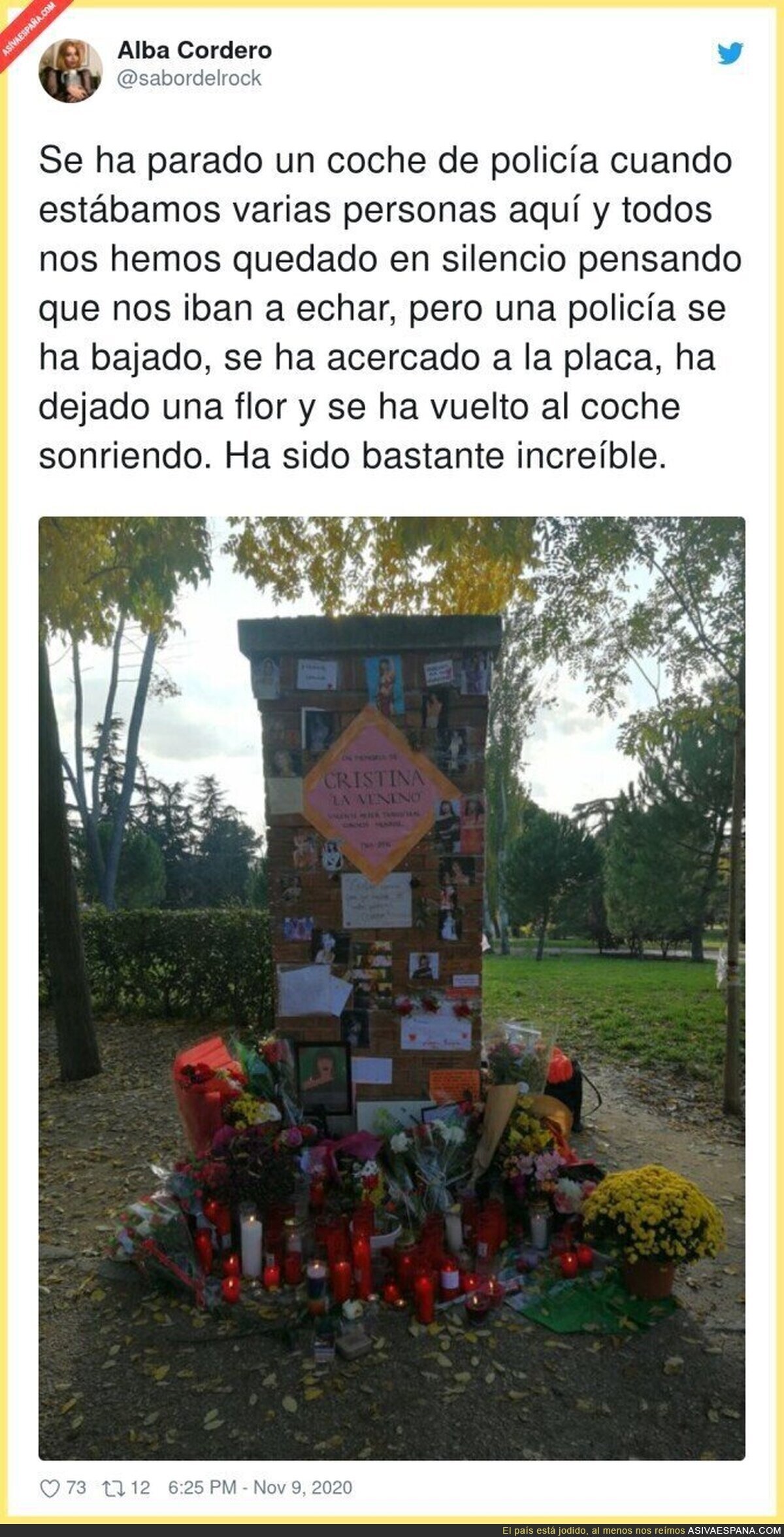 Un bonito gesto de la Policía hacia la Veneno