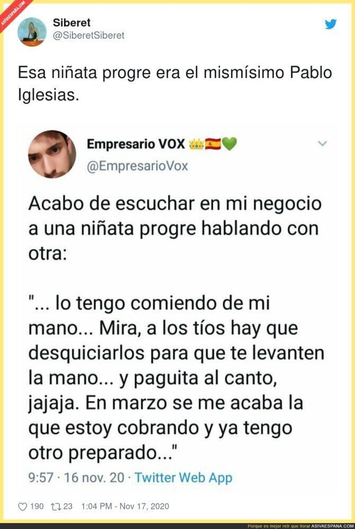 La niñata progre que no existe