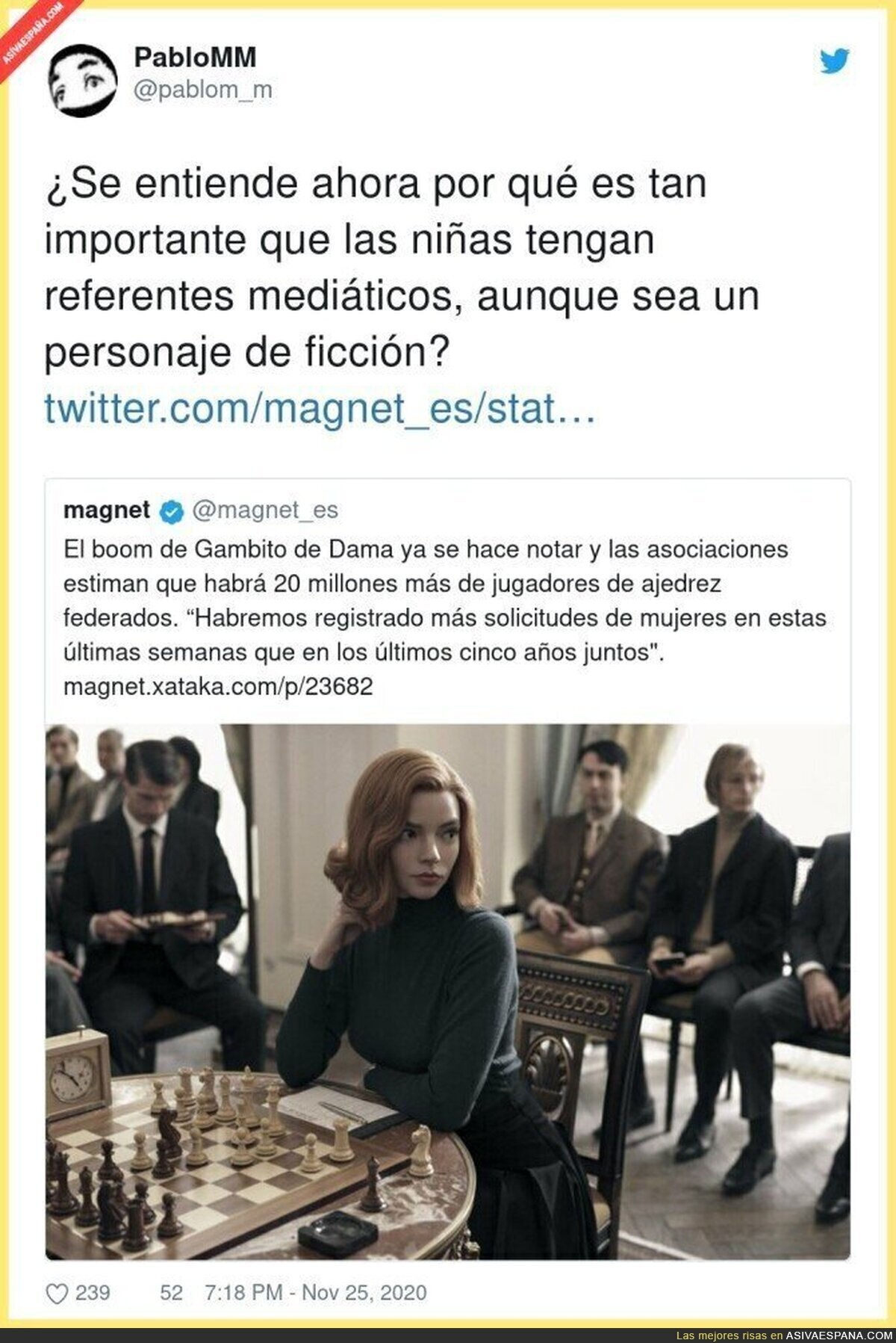 Gran logro de Gambito de Dama 