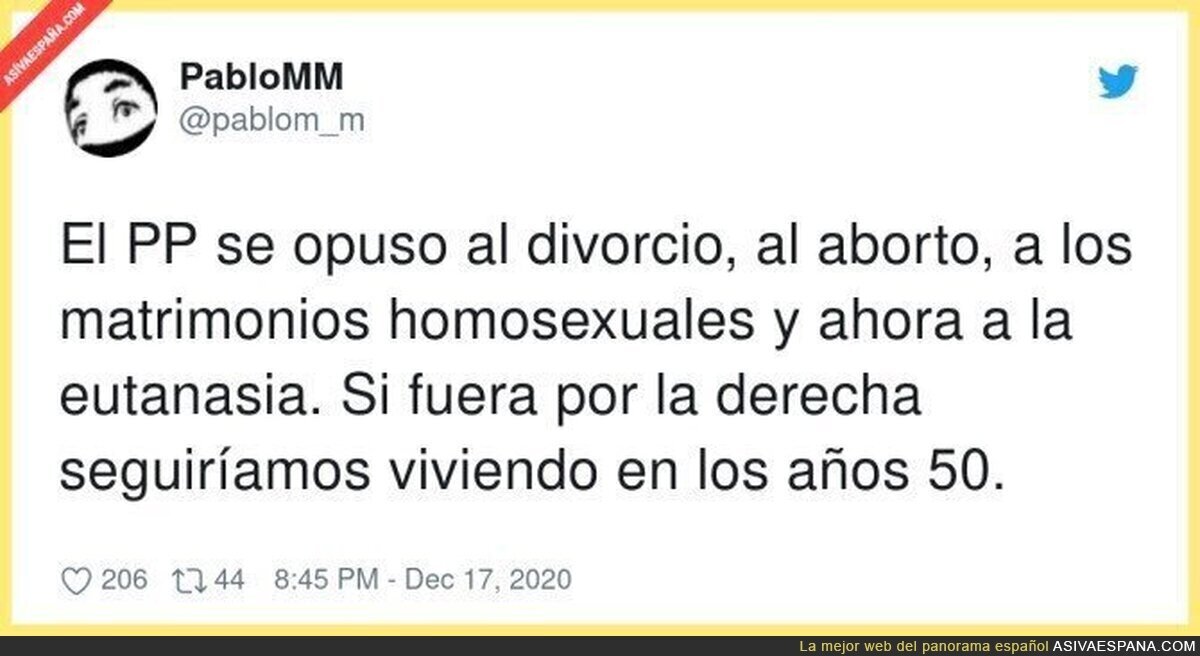 Las épocas pasadas que gusta a la derecha