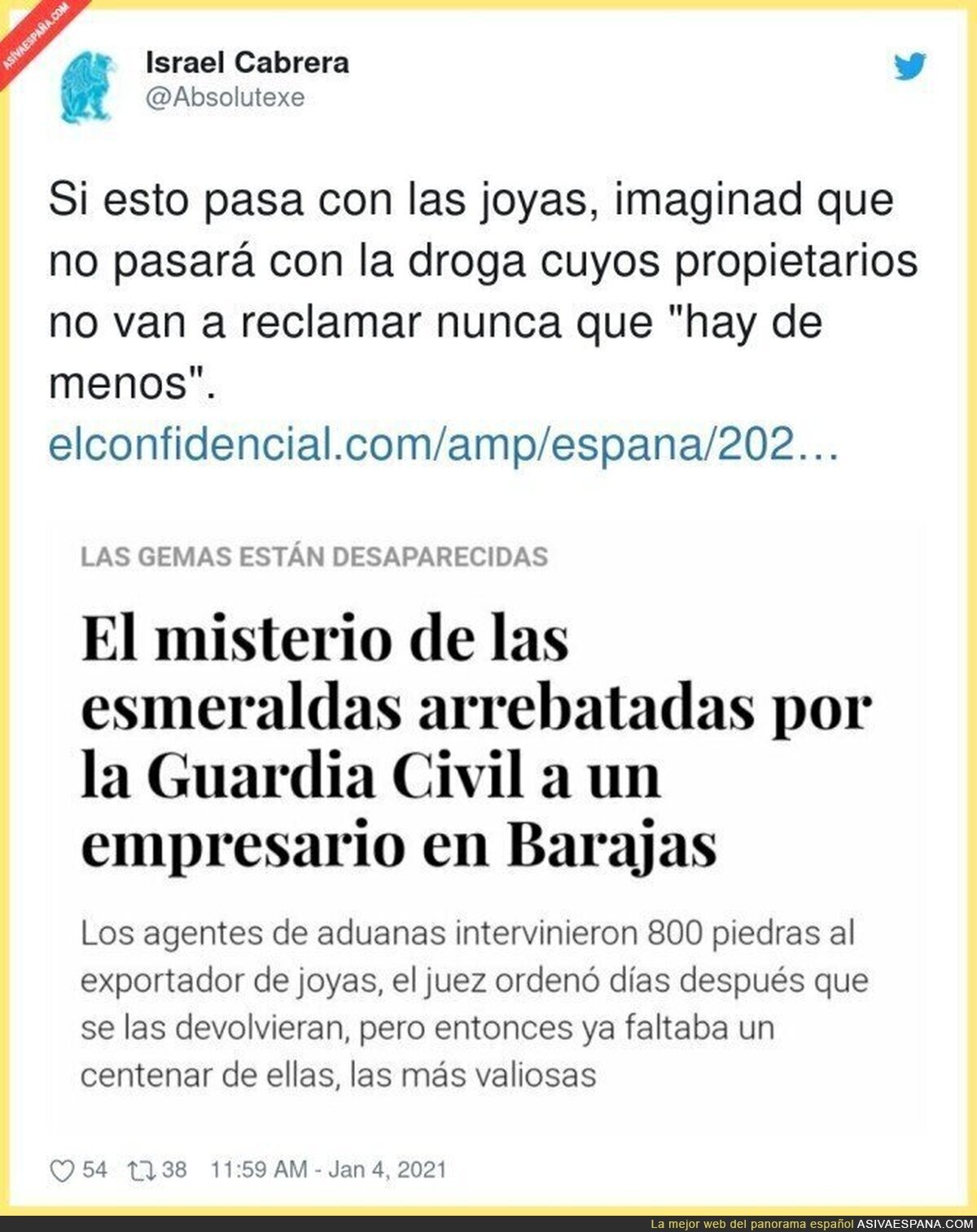 Siempre desaparece algo cuando pasa por manos de las fuerzas del orden