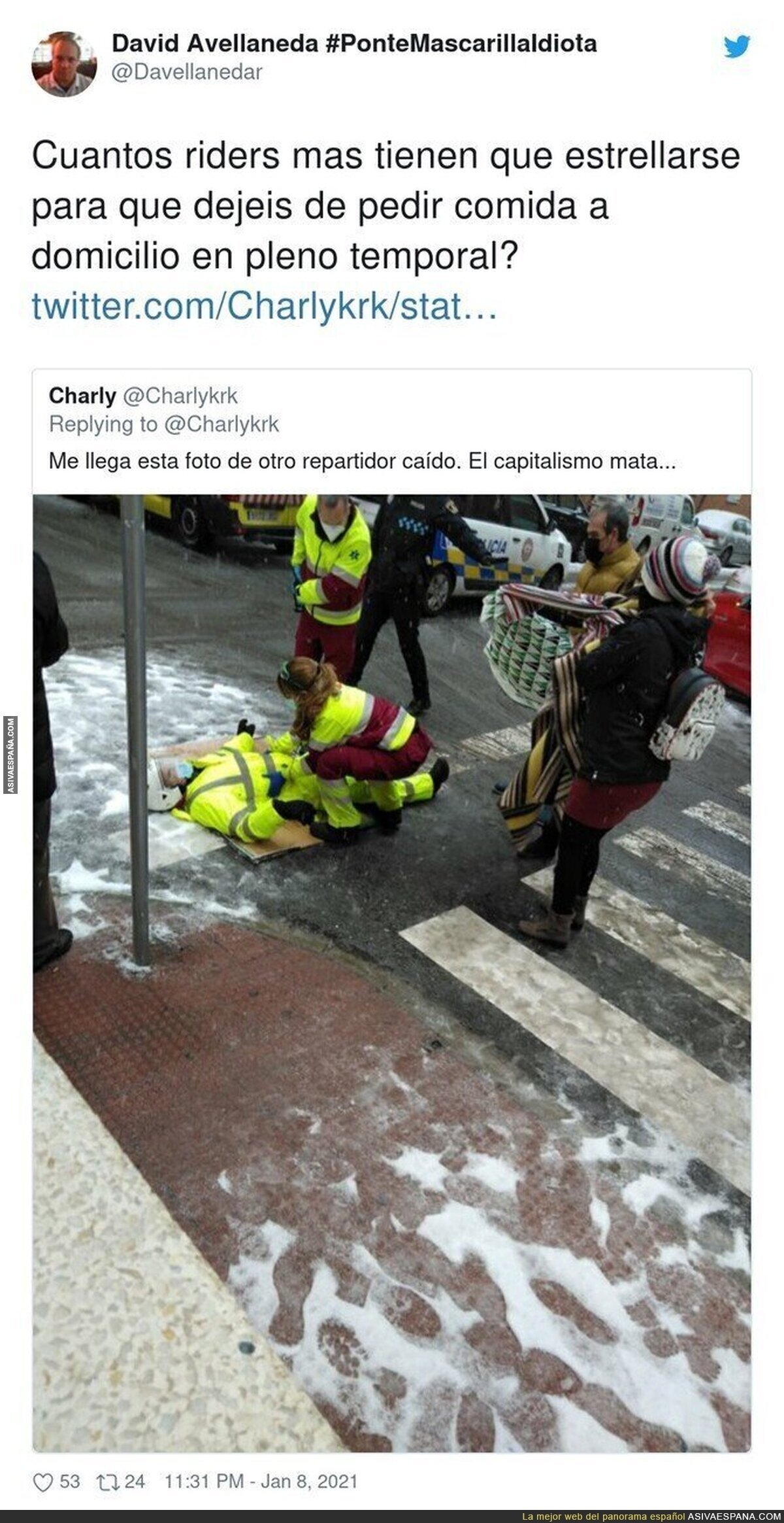 Es muy triste esto en pleno temporal