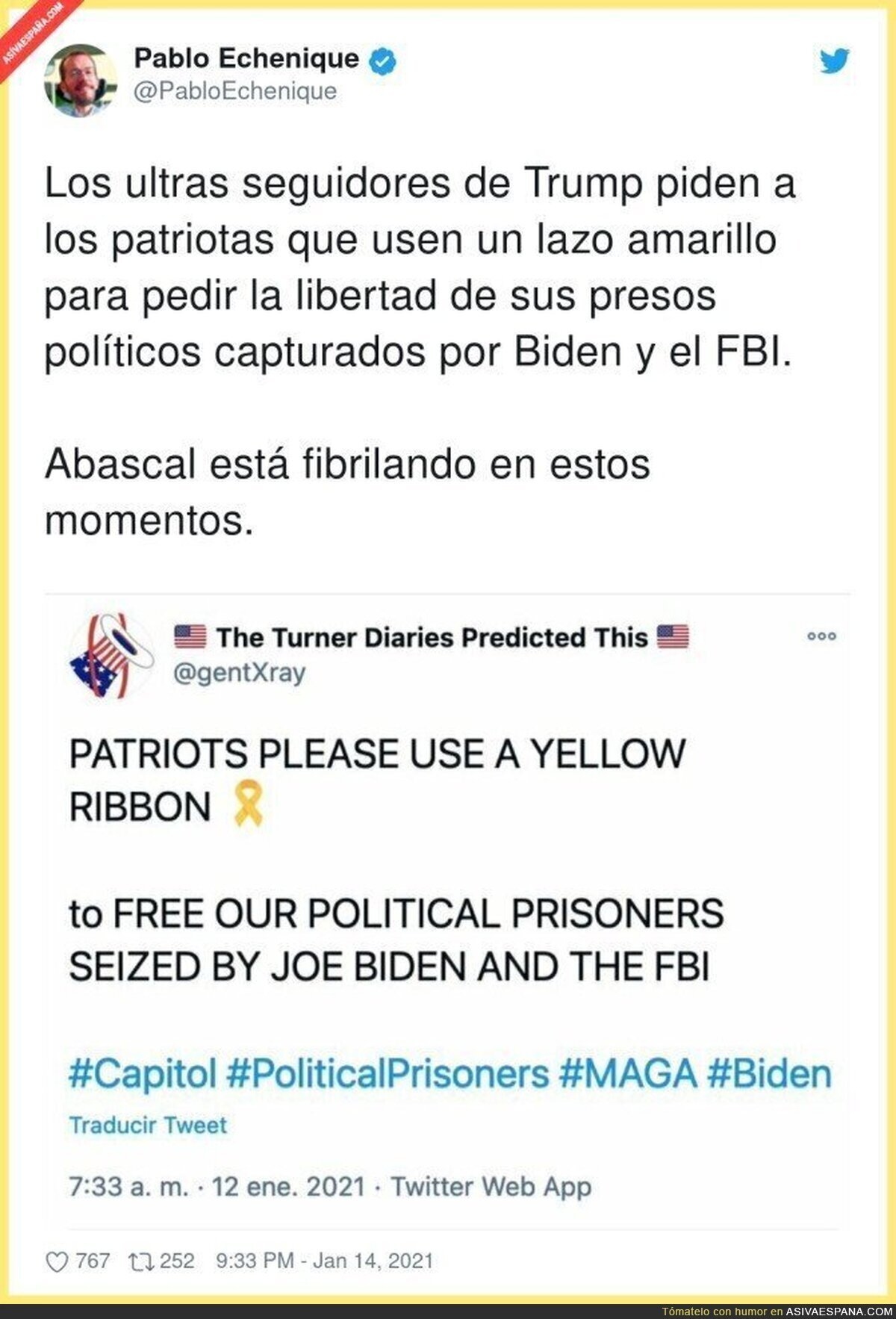 Los lazos amarillos llegan a Estados Unidos 