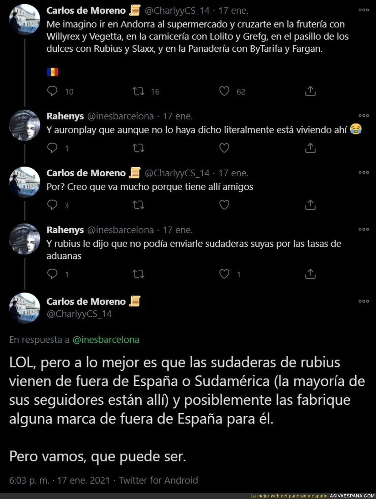 El youtuber 'Auronplay' también está viviendo en Andorra desde hace meses para no pagar impuestos en España y ha tratado ocultarlo pero ha sido cazado por este detalle