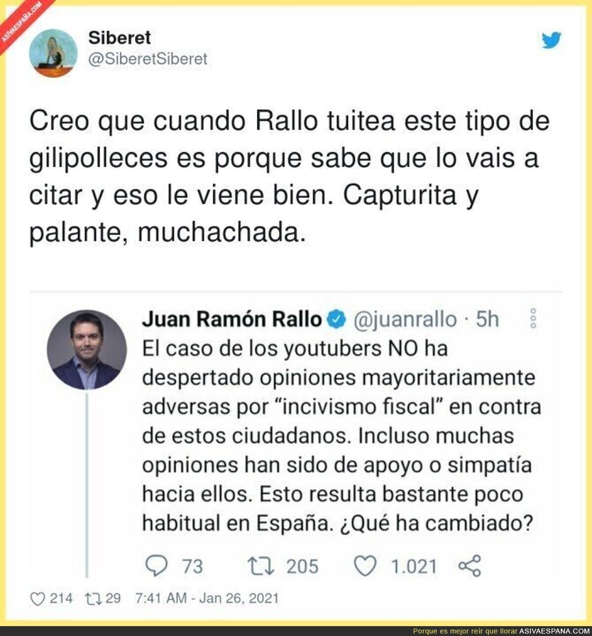 Según Juan Ramón Rallo has comprendemos a los youtubers que se van a Andorra