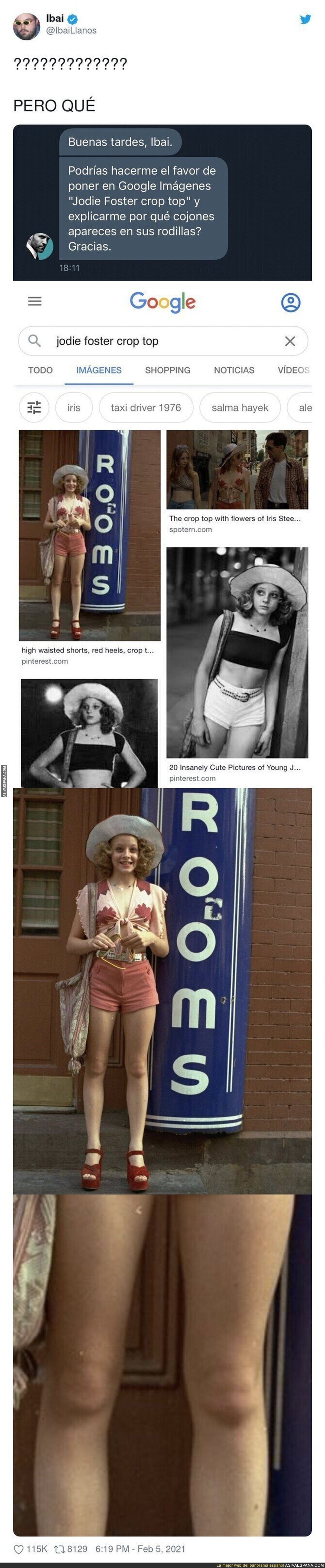 El misterioso caso de las rodillas de Jodie Foster y sus rodillas en las que sale Ibai Llanos