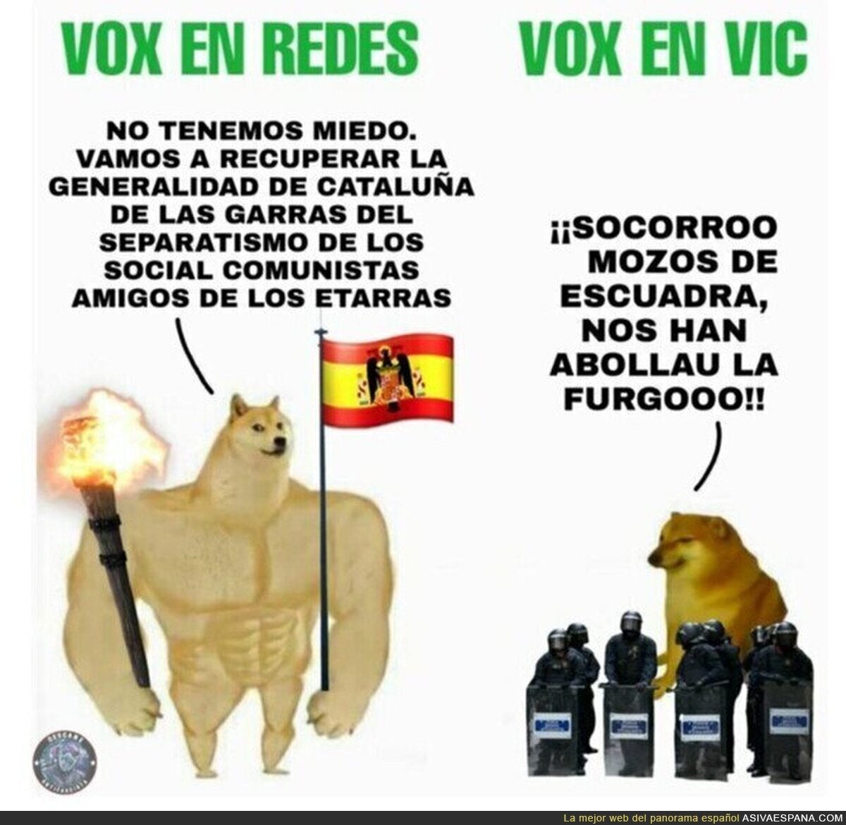 La derechita cobarde de VOX cuando se enfrenta a la realidad provocada por sus palabras