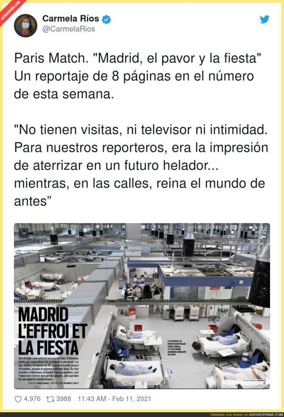 Europa alucina con el Hospital de Isabel Díaz Ayuso