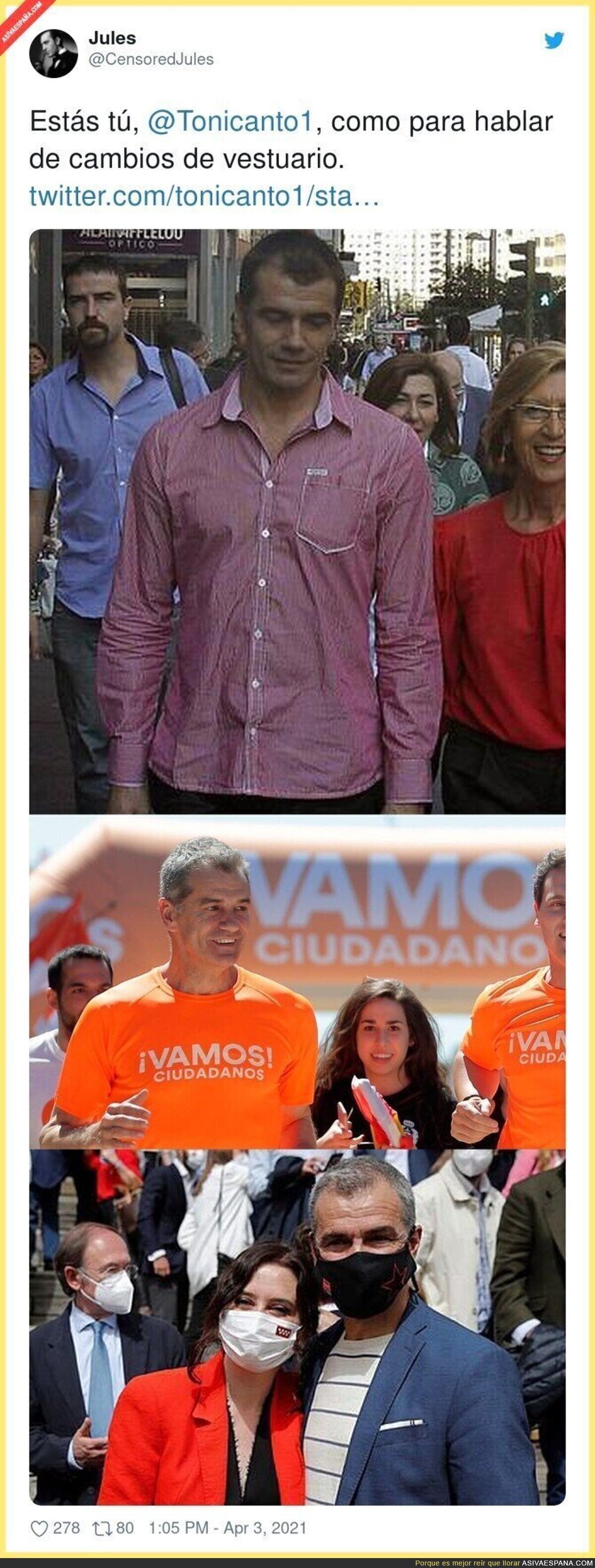 Los cambios de Toni Cantó