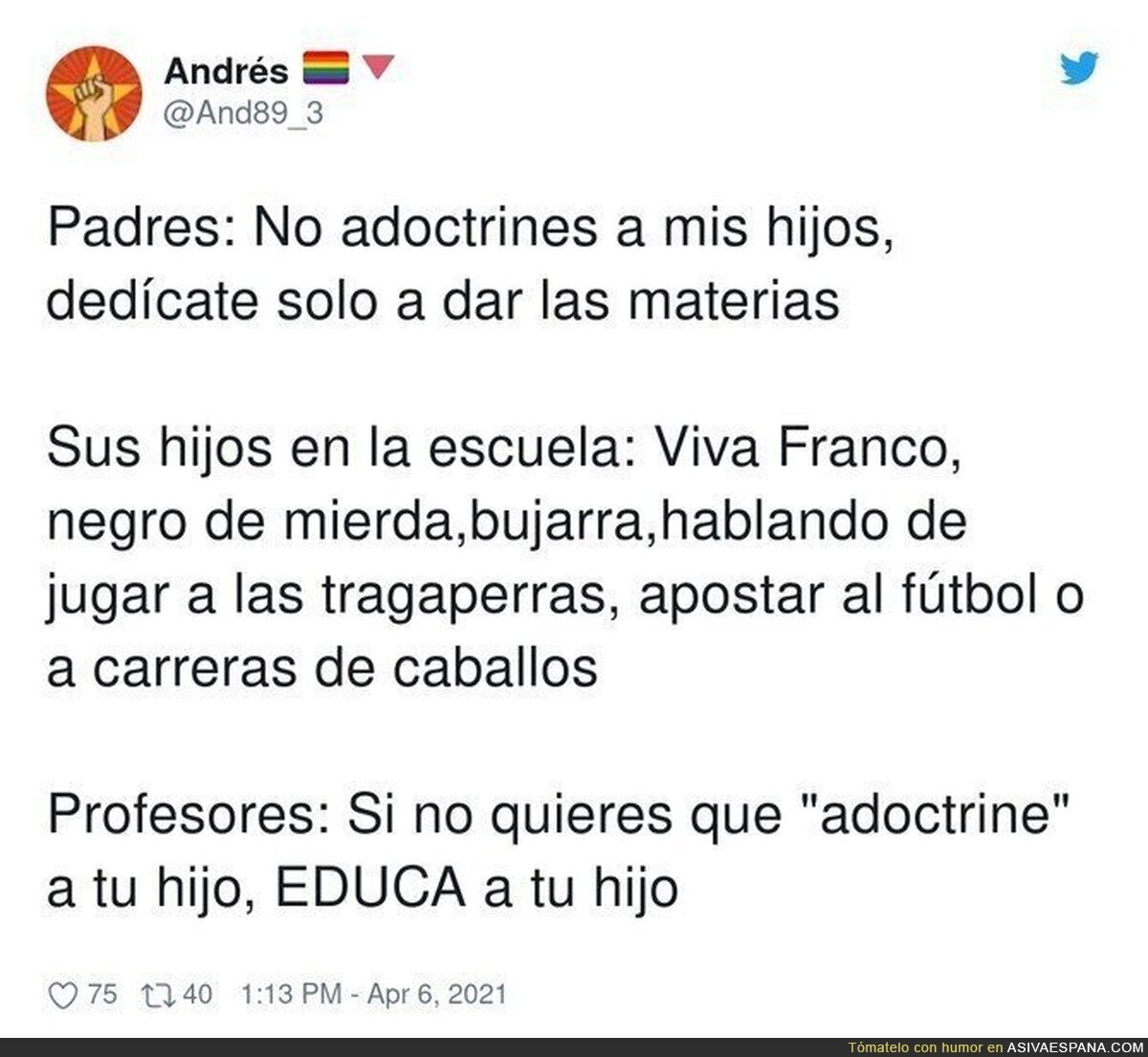 La educación de los padres a hijos