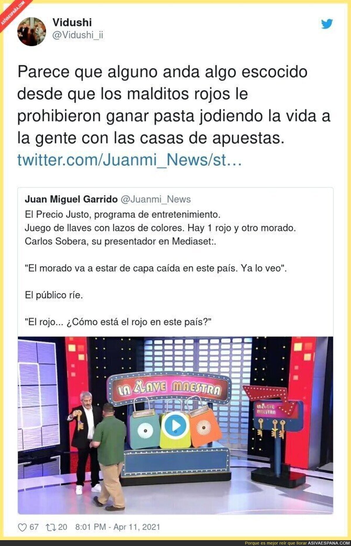 Carlos Sobera anda enfadado con los anti casas de apuestas