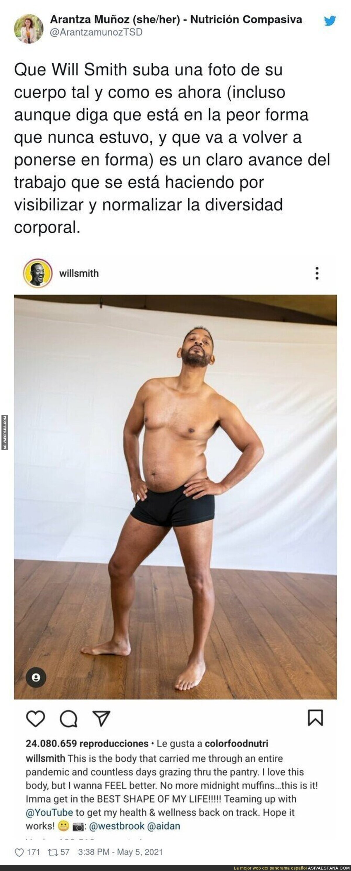 El ejemplo que quiere dar Will Smith mostrando su cuerpo tras la pandemia