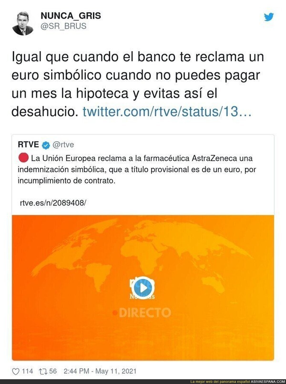 Tanto dinero no por favor que entra en banca rota