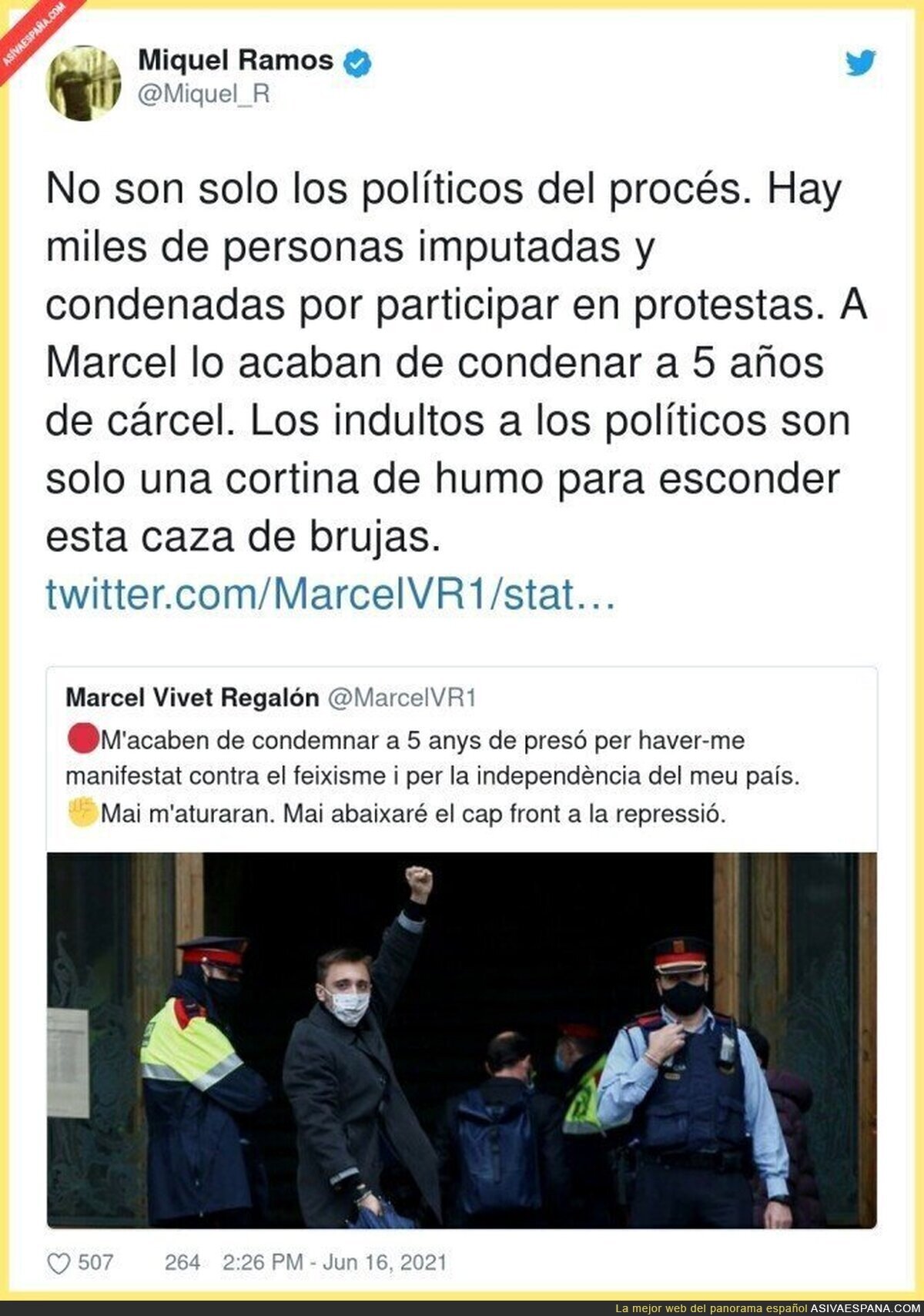 La persecución a todo el movimiento social y político en Catalunya no para