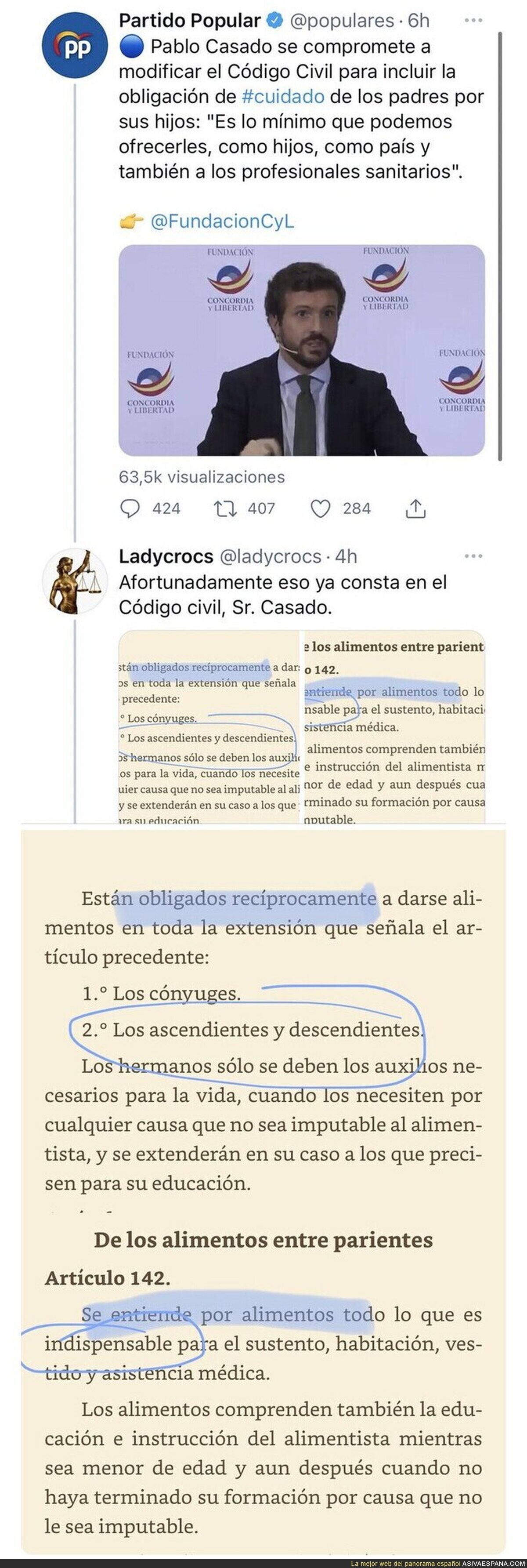 Pablo Casado se compromete a cambiar el Código Civil para incluir una medida que ya existe