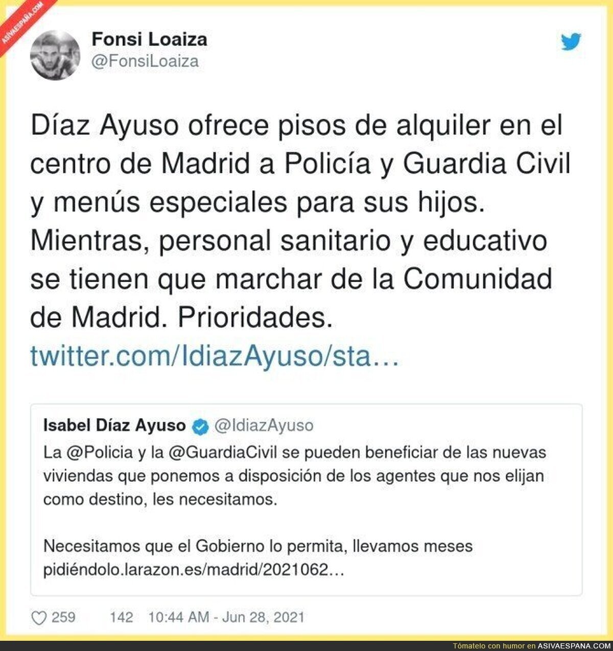 La gente que interesa a Isabel Díaz Ayuso