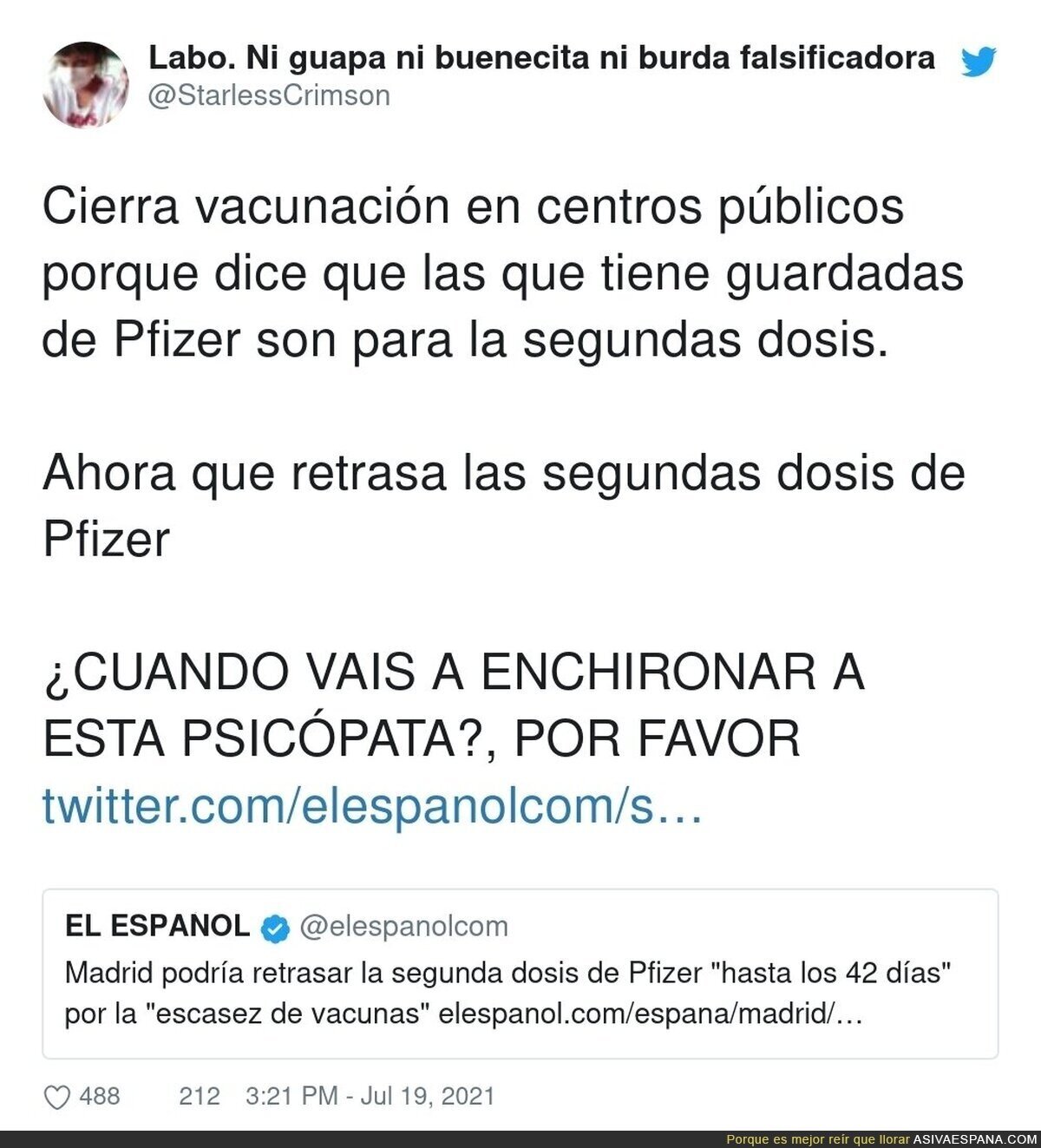 No se puede ser peor persona que jugando con la salud de la gente