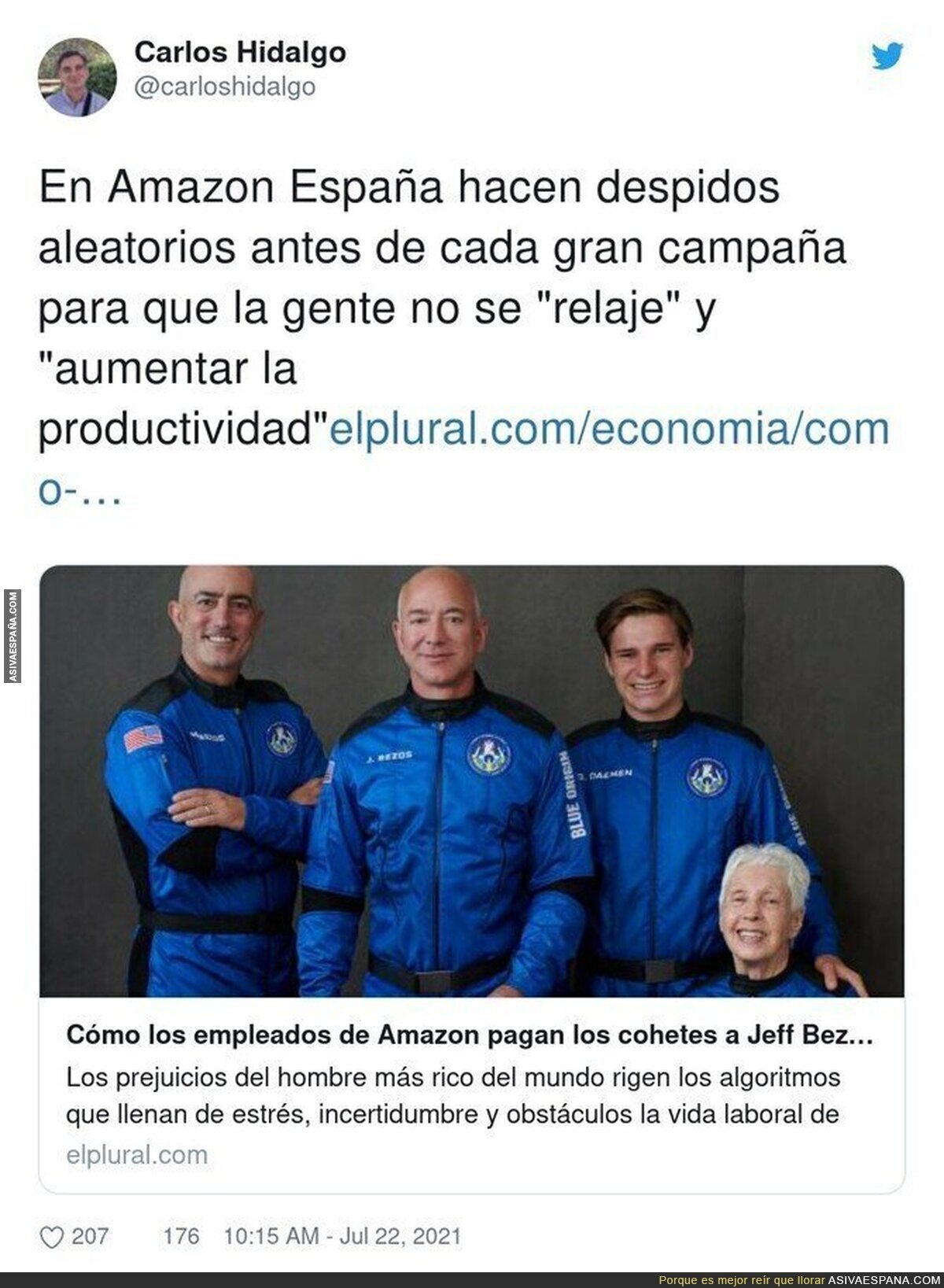 Que Jeff Bezos es uno de los tipos más repulsivos del planeta es una evidencia